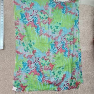 Lilly Pulitzer Murfee Gecko Scarf Cashmere Silk Blend